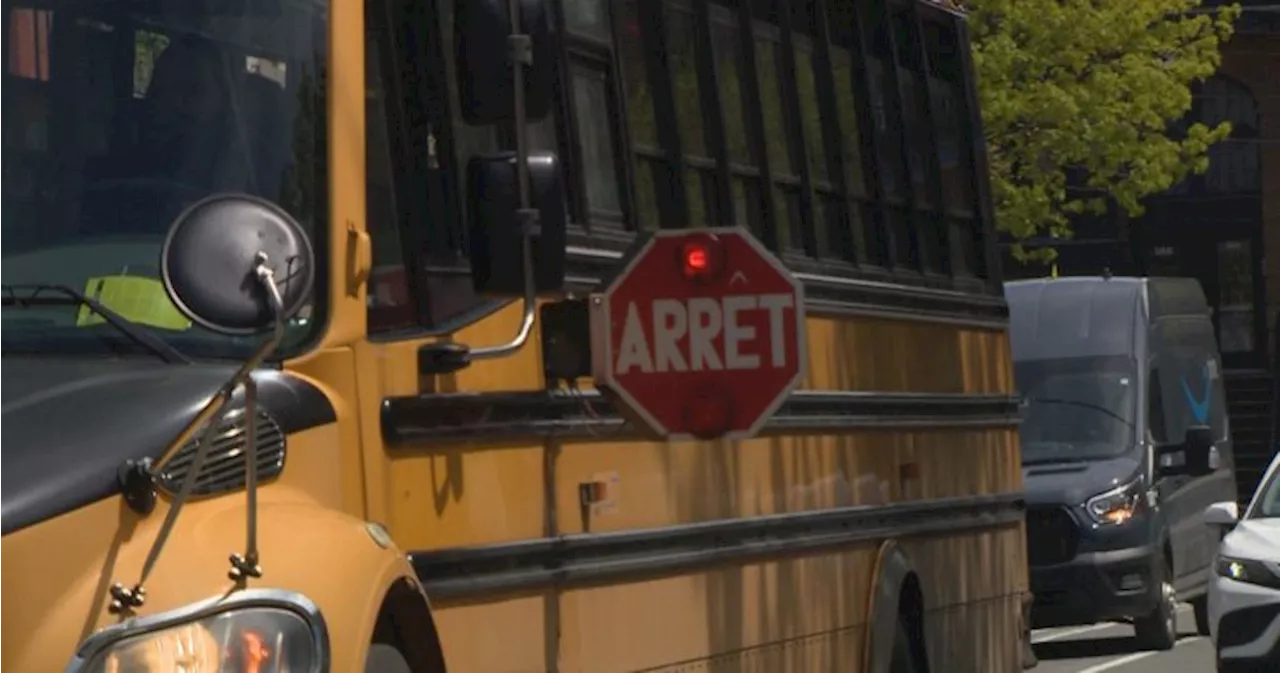 Anger after Montreal cyclist hits child about to board school bus with lights flashing