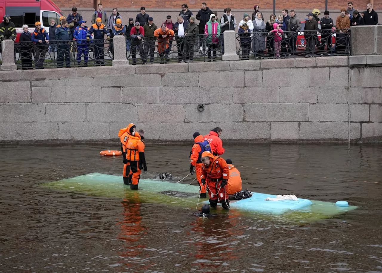 Seven people dead after bus veered off a bridge in the Russian city of St. Petersburg,