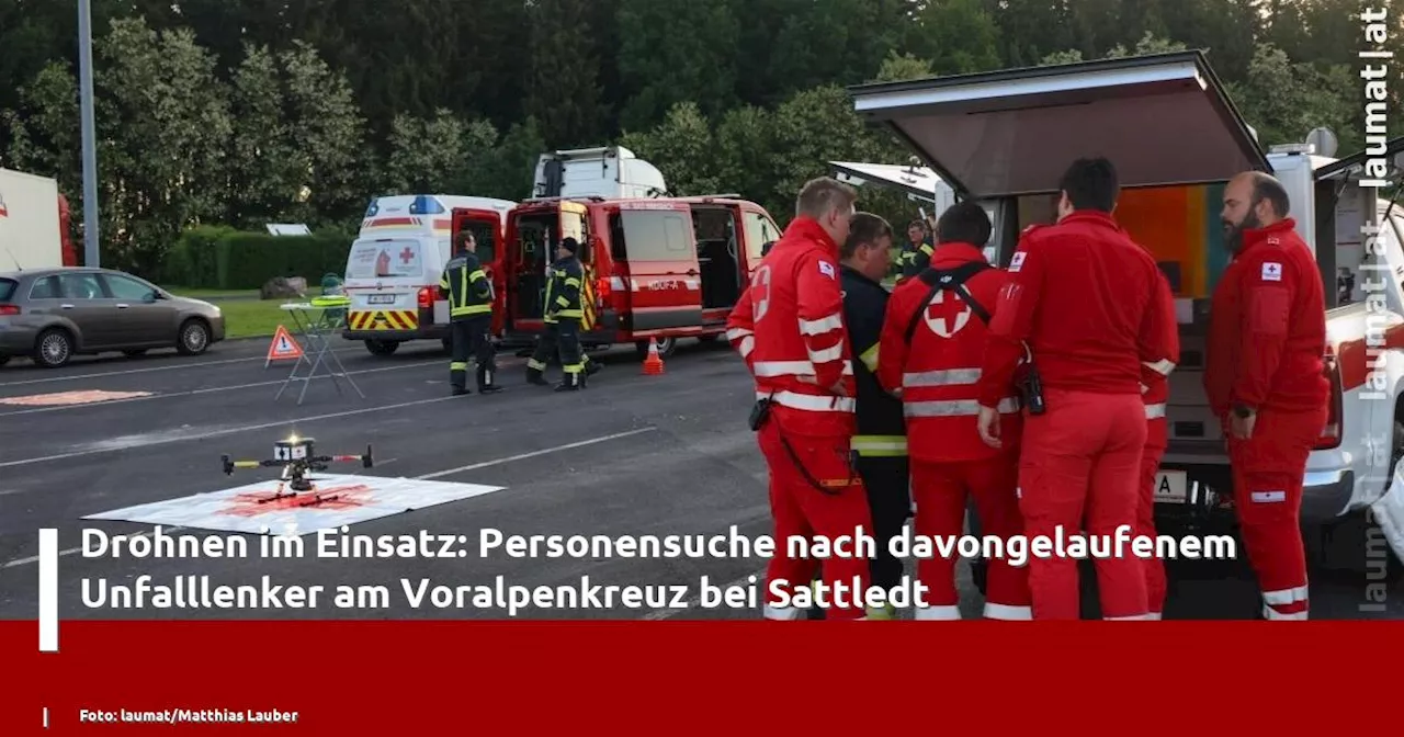 Drohnen im Einsatz: Personensuche nach davongelaufenem Unfalllenker am Voralpenkreuz bei Sattledt