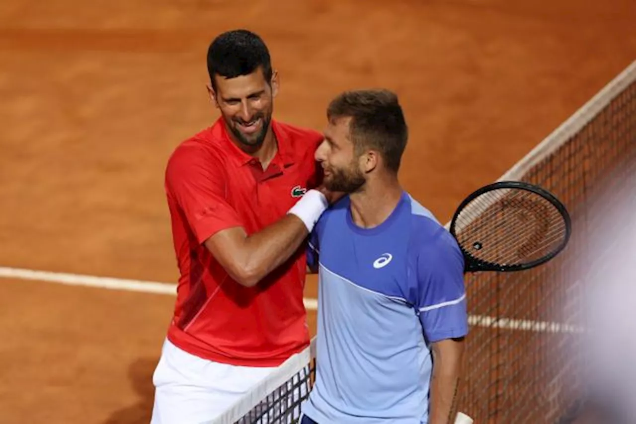 Corentin Moutet sèchement battu par Novak Djokovic au deuxième tour à Rome