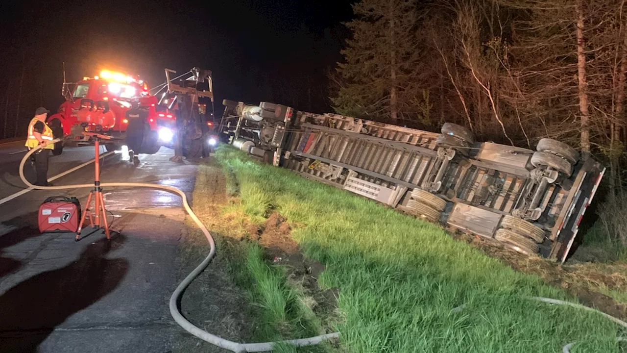 Tractor-trailer carrying 15 million honeybees rolls over on I-95 in Maine