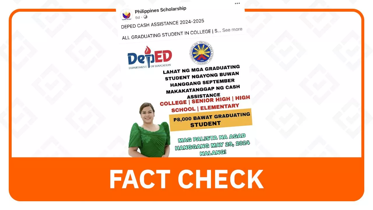 FACT CHECK: Posts on DepEd cash aid for graduating students are fake