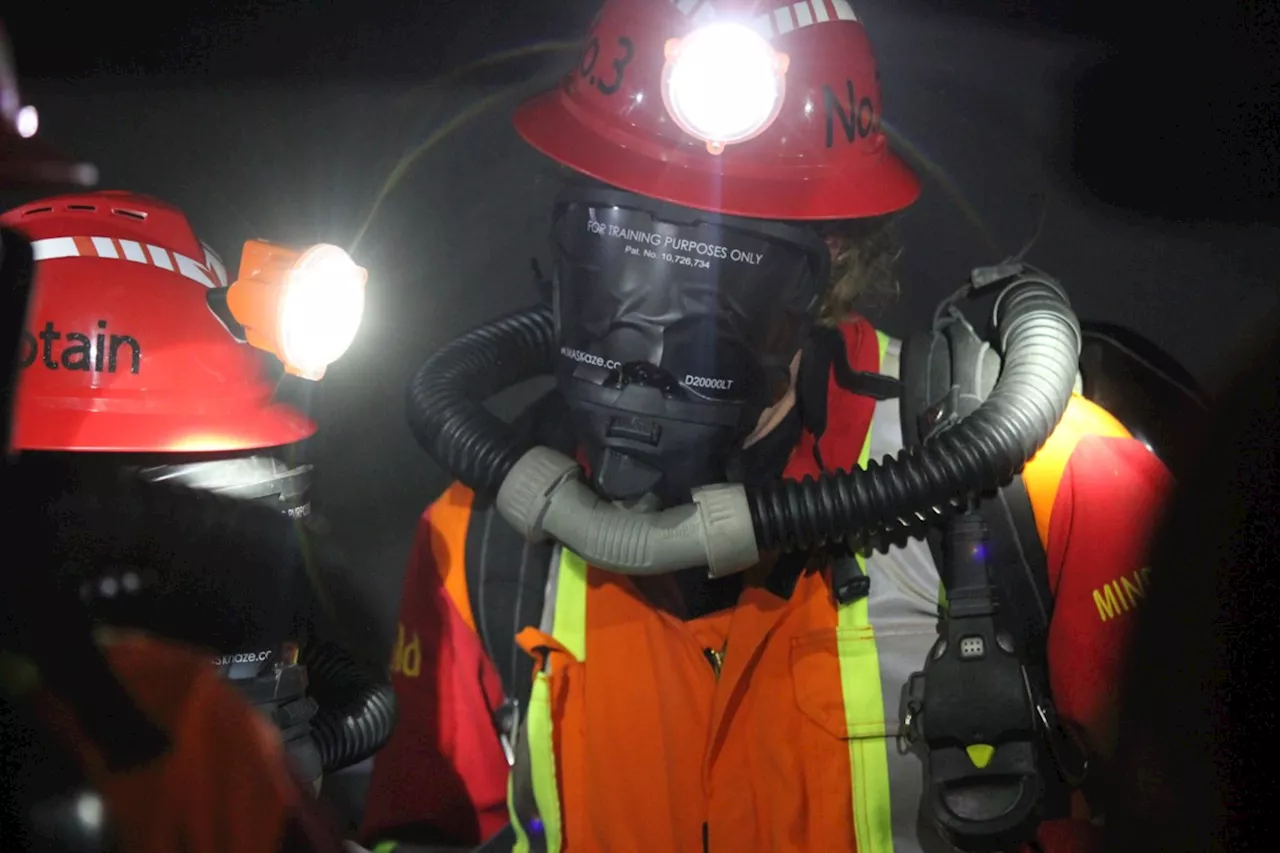 Mine rescuers testing their skills in a competition