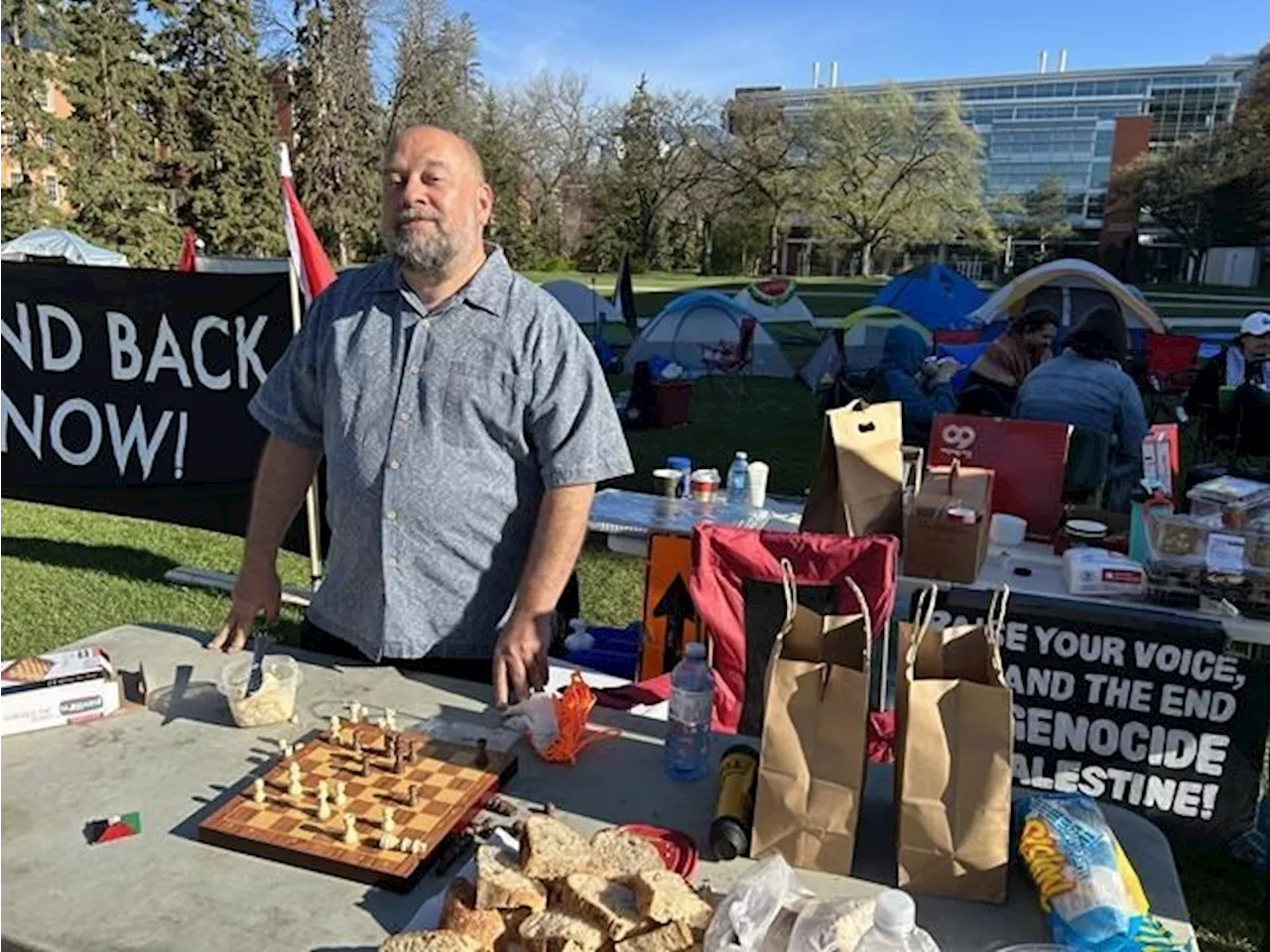 Gaza protest encampment grows on Edmonton campus after Calgary sit-in ended by police