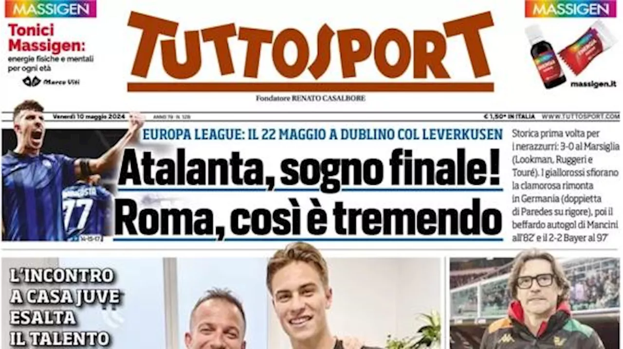 Tuttosport in apertura sull'incontro a casa Juve: 'Alex benedice Yildiz 10'