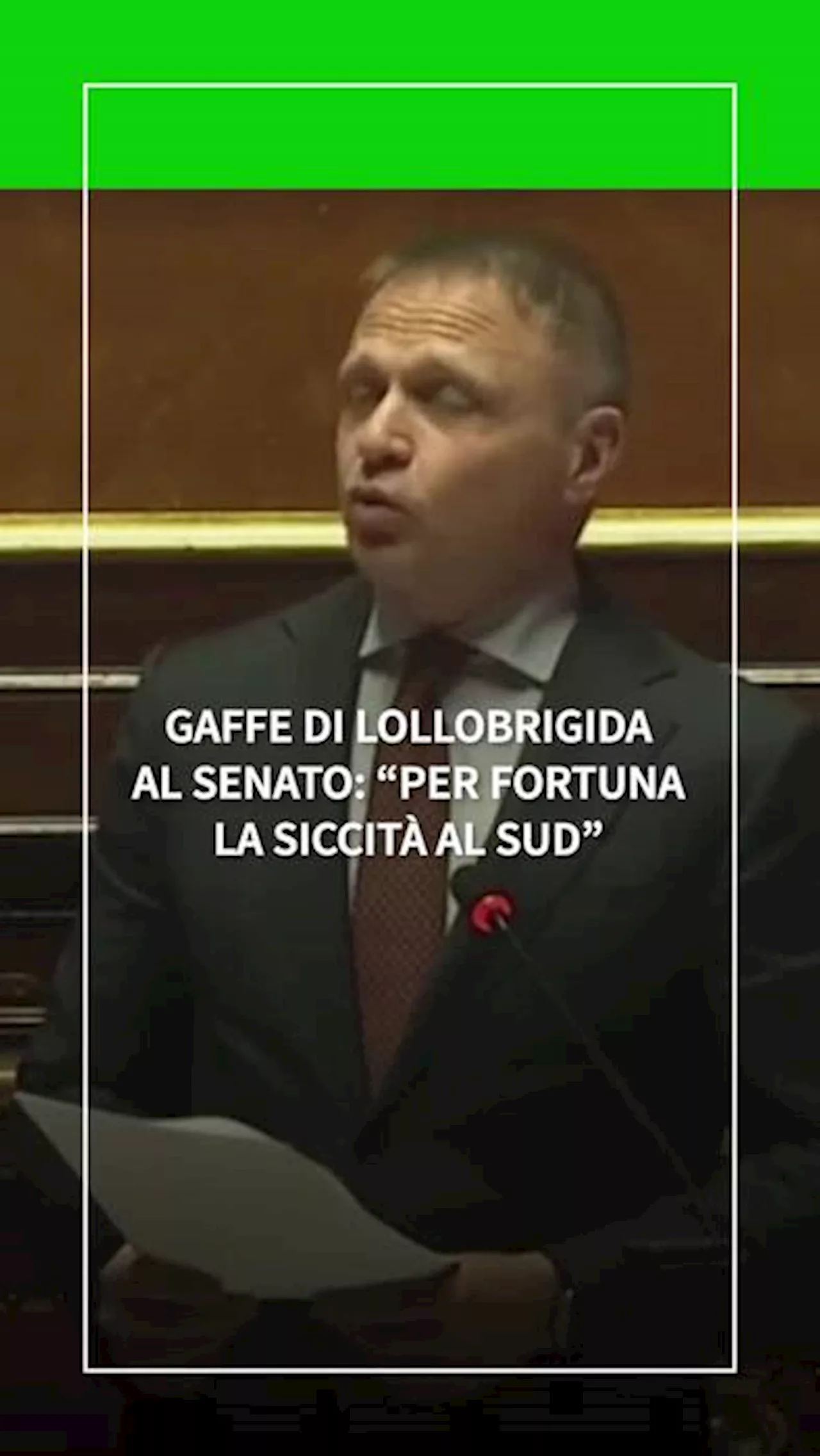 Gaffe di Lollobrigida al Senato: 'Per fortuna la siccita' al Sud'