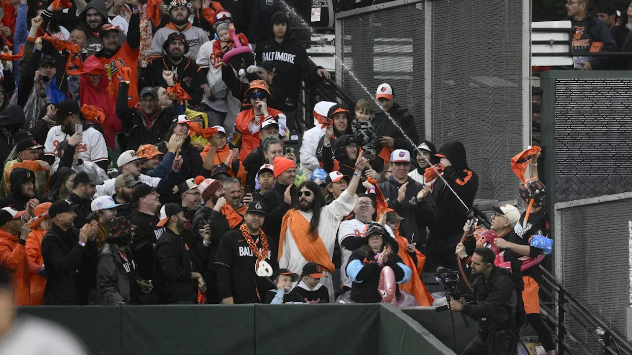 Orioles owner takes a turn in the Camden Yards 'Splash Zone' -- and the team quickly scores twice