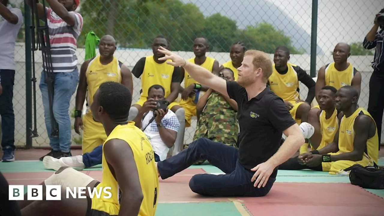 Serve's up as Prince Harry plays sit-down volleyball in Nigeria