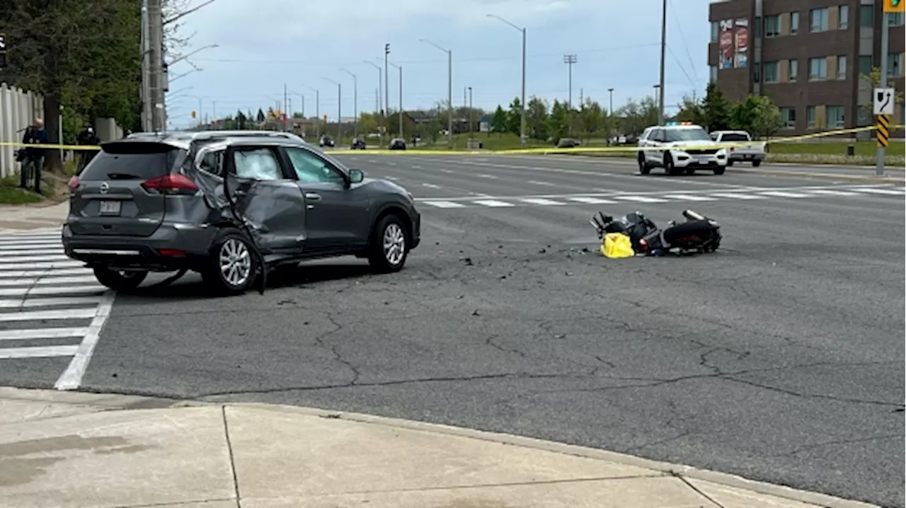 Brampton collision: motorcyclist in life-threatening condition