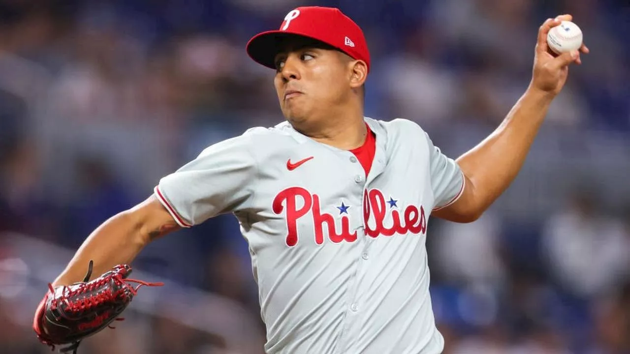 Suárez throws 7 scoreless innings, Castellanos and Rojas homer in Phillies 8-2 win over Marlins