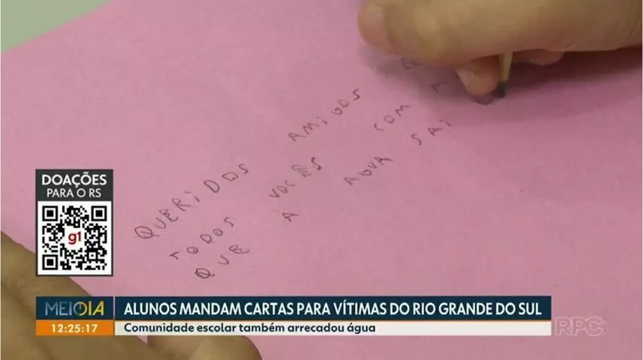 Crianças mandam cartas de solidariedade a vítimas de enchentes no Rio Grande do Sul; leia trechos