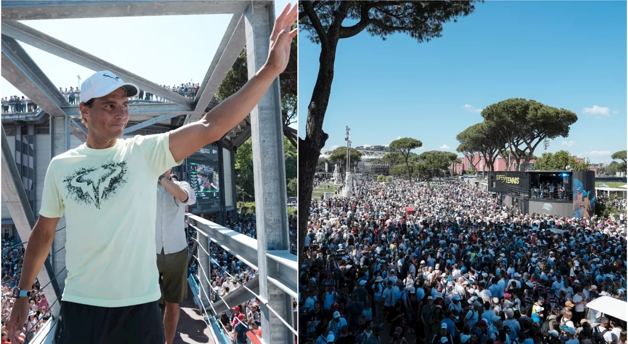 Nadal, folla oceanica al Foro Italico per salutarlo. E agli Internazionali numeri record di presenze