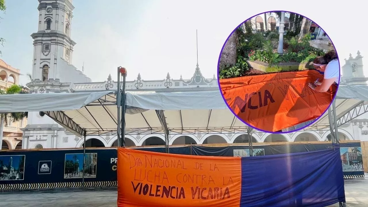 Violencia vicaria: madres lanzan fuerte mensaje desde el zócalo de Veracruz