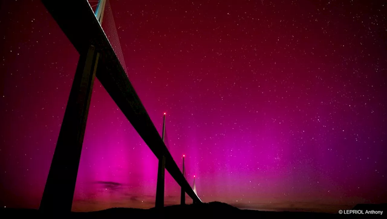 Des aurores boréales dans le ciel de Millau pour le plus grand bonheur des photographes