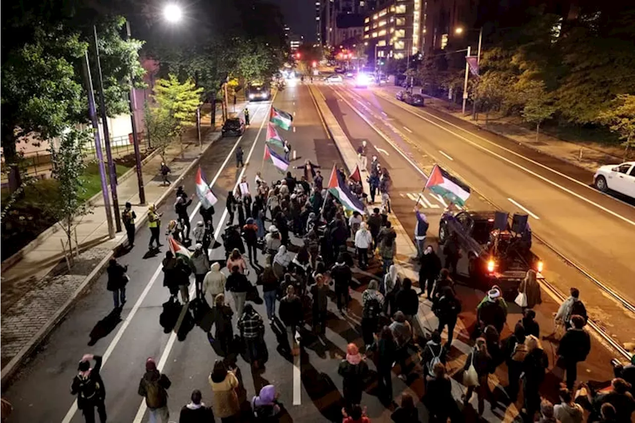 Protesters march through University City after Penn encampment disbanded: ‘When they destroy, we build’