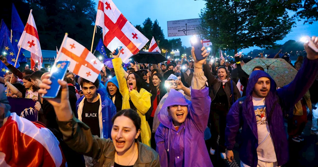 About 50,000 march against foreign agent bill in Tbilisi, Georgia