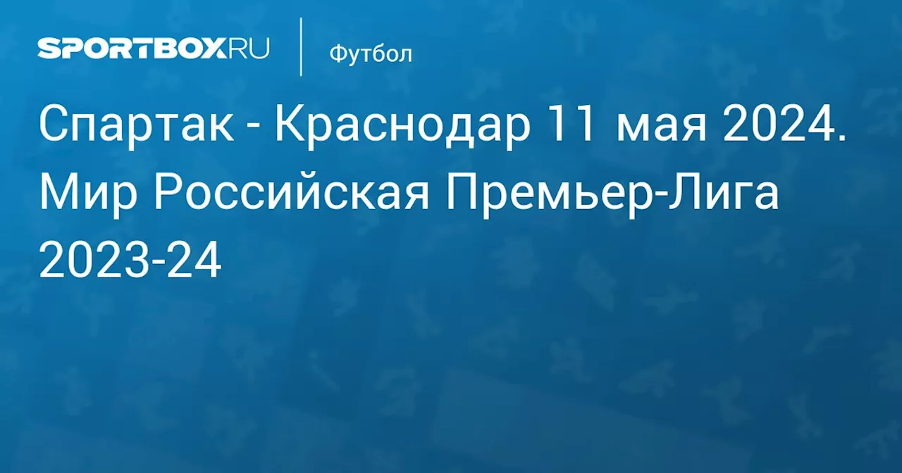  Краснодар 11 мая. Мир Российская Премьер-Лига 2023-24. Протокол матча