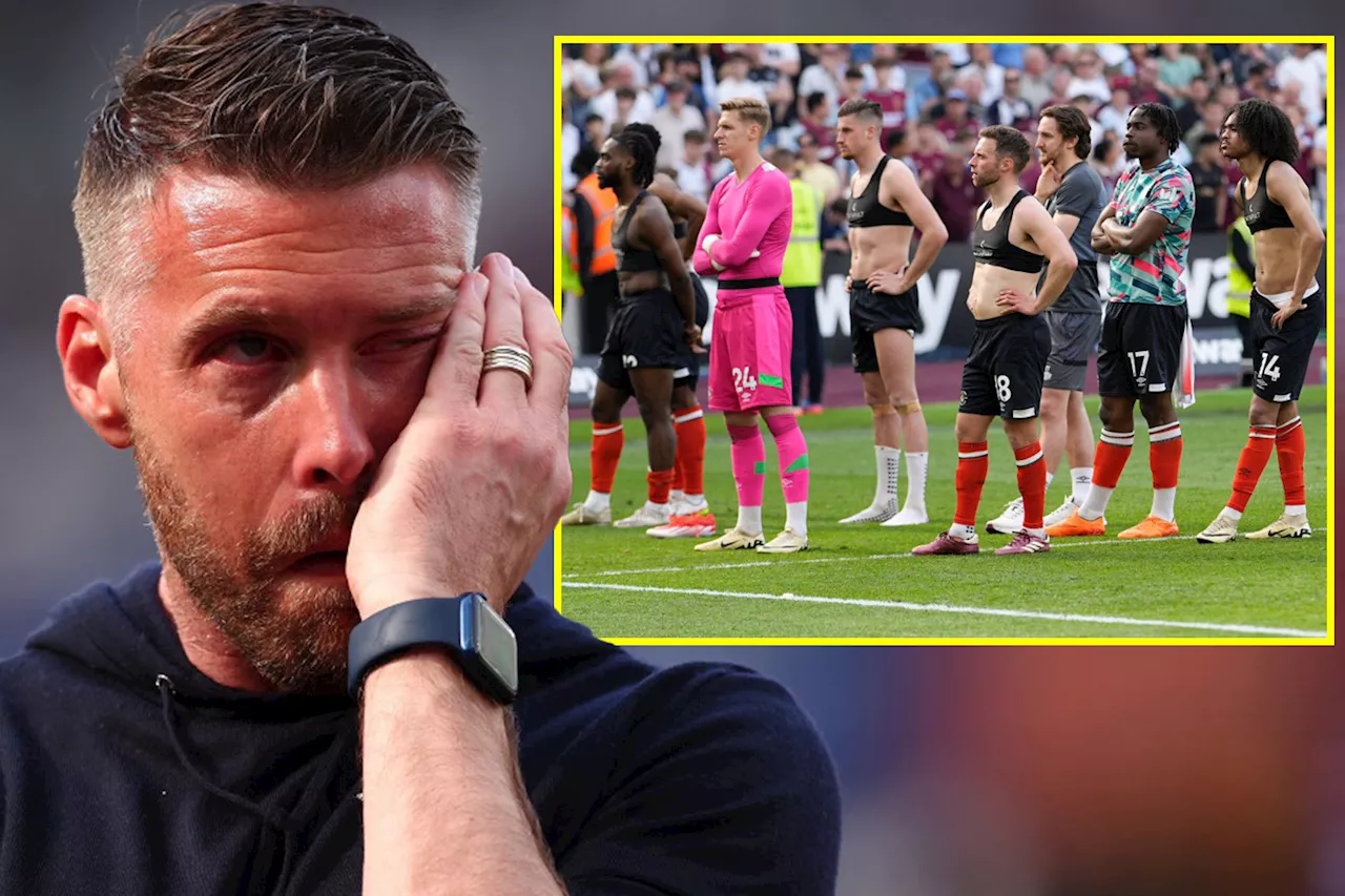 Emotional Rob Edwards fights back tears with Luton’s relegation from Premier League all but confirmed...