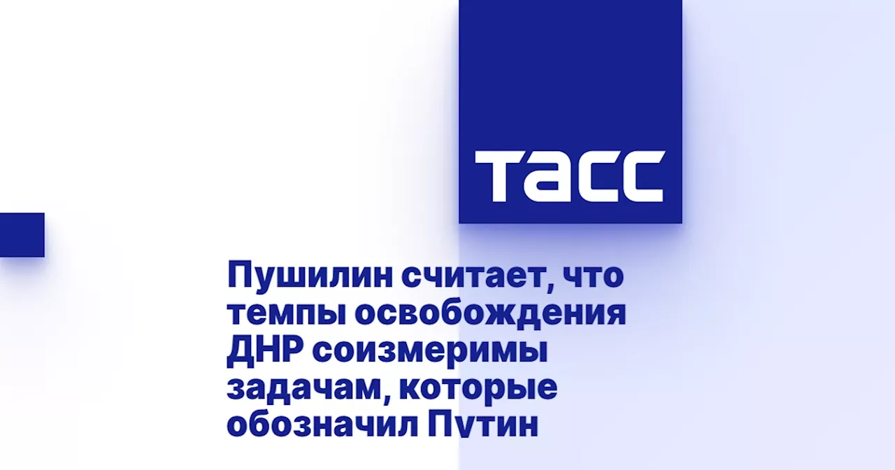 Пушилин считает, что темпы освобождения ДНР соизмеримы задачам, которые обозначил Путин