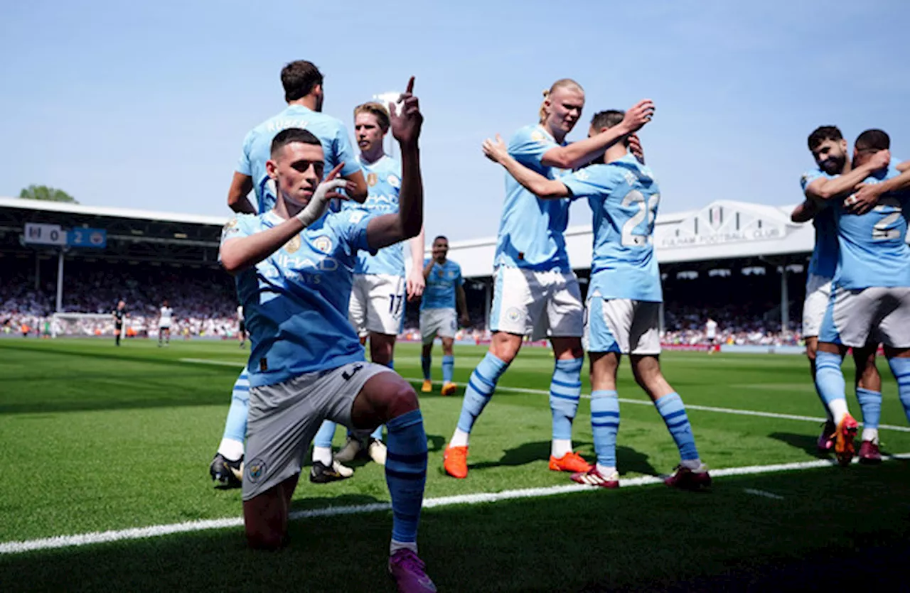 Man City continue march to title as they go top with 4-0 win at Fulham