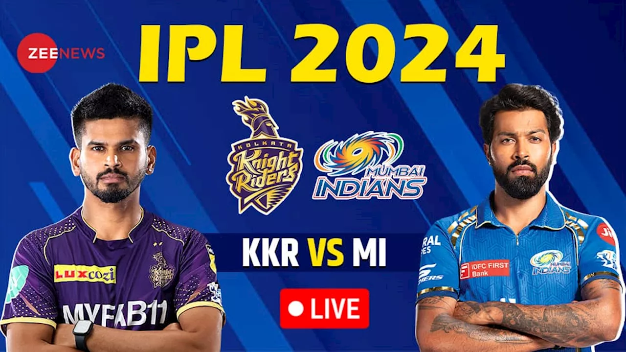 KKR:45-3(5) KKR Vs MI Live Cricket Score And Updates IPL 2024: Shreyas Iyer Departs KKR In Troubl