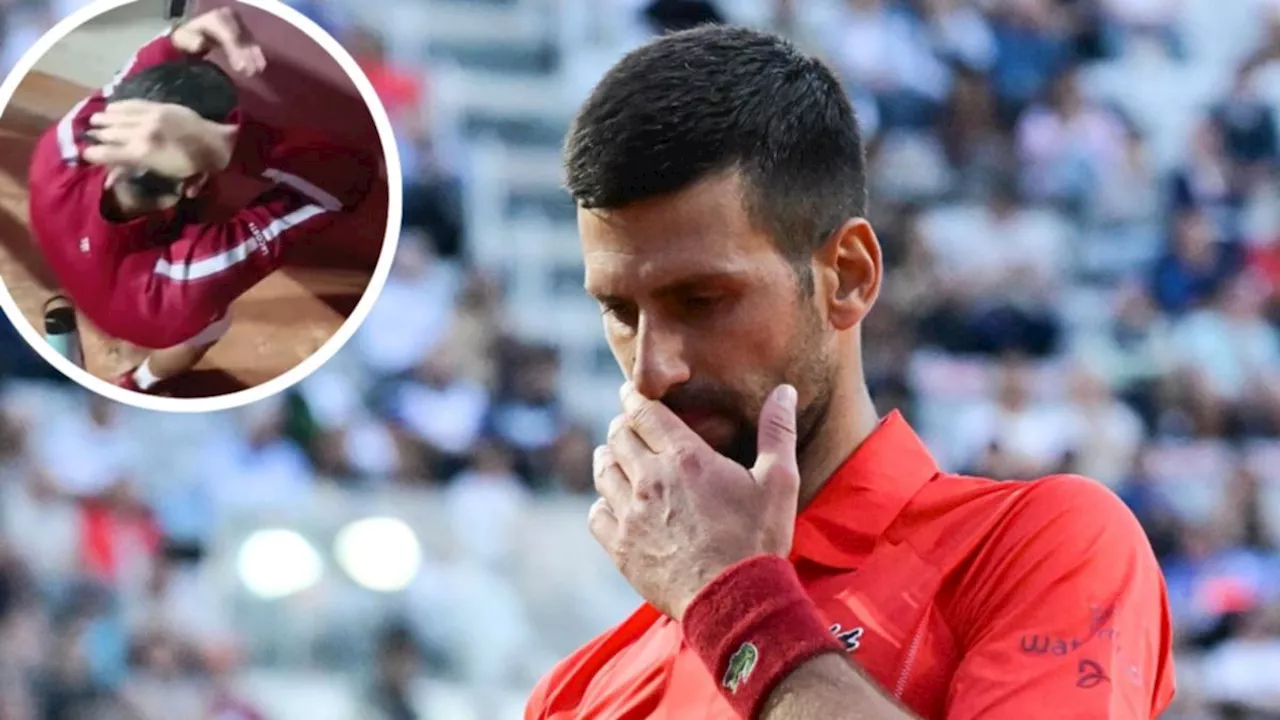 Novak Djokovic issues ‘concerning’ health update as 67-minute defeat follows bottle hit