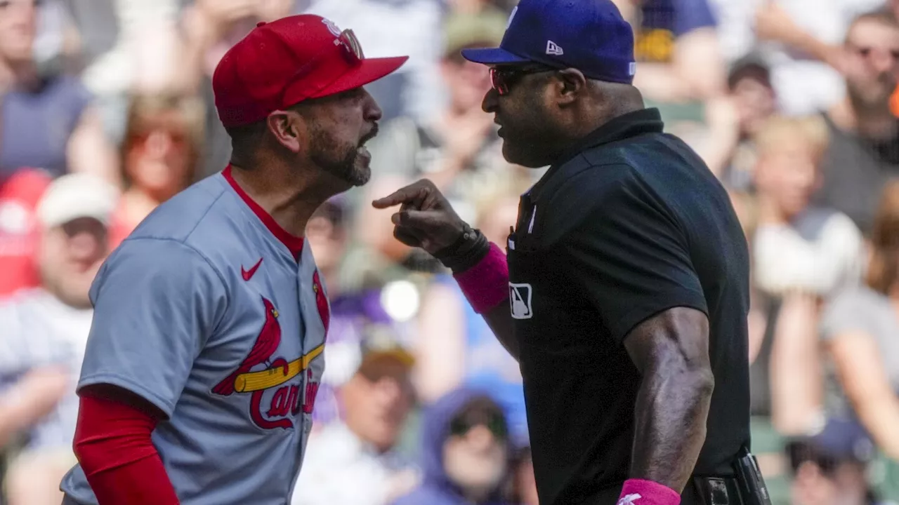 Cardinals manager Oliver Marmol, bench coach Daniel Descalso ejected from series finale with Brewers