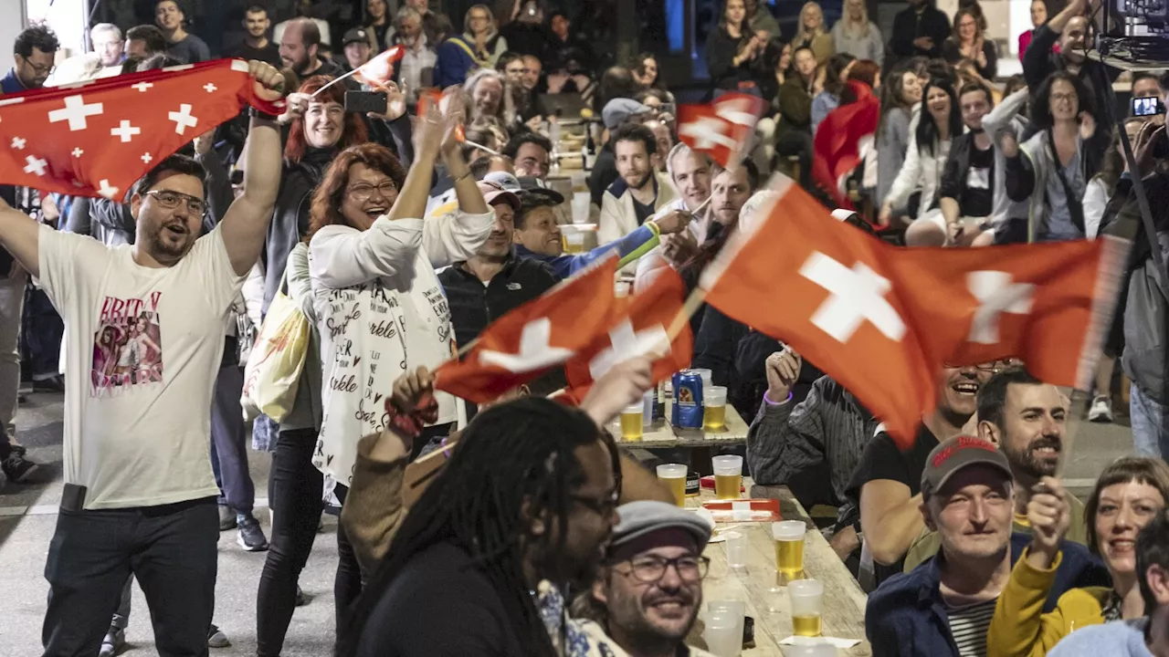 Swiss fans get ready to welcome Eurovision winner Nemo back home