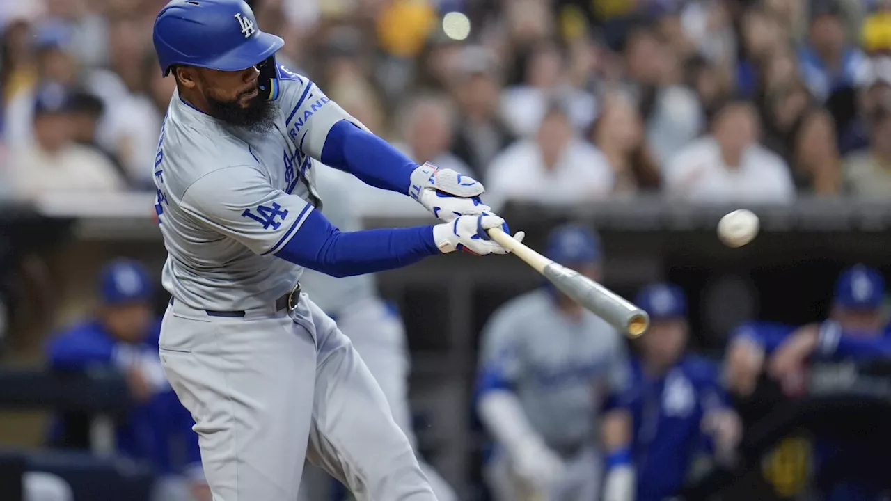 Teoscar Hernández hits a grand slam and Paxton pitches 6 strong innings as Dodgers beat Padres 5-0