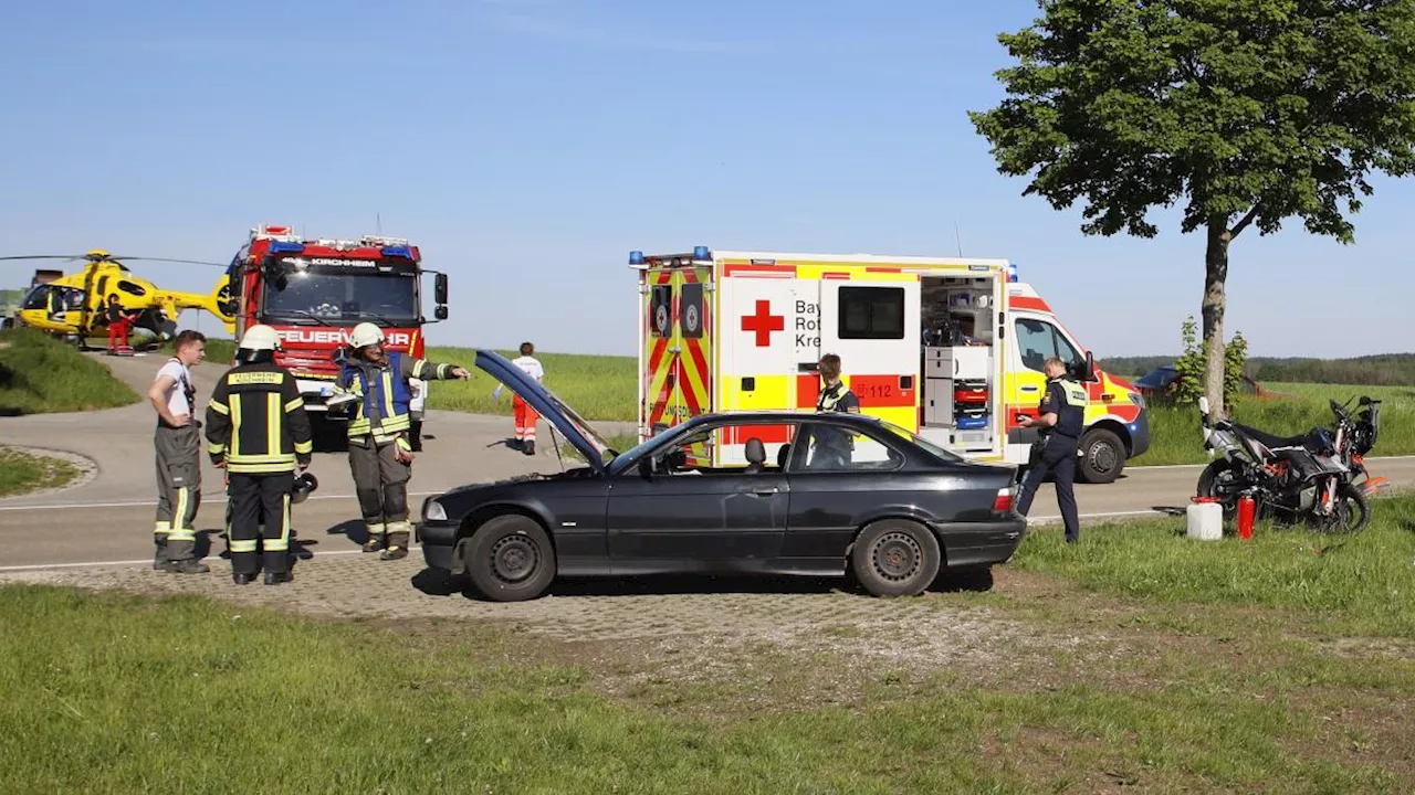 Motorradfahrer wird bei Unfall nahe Kirchheim schwer verletzt