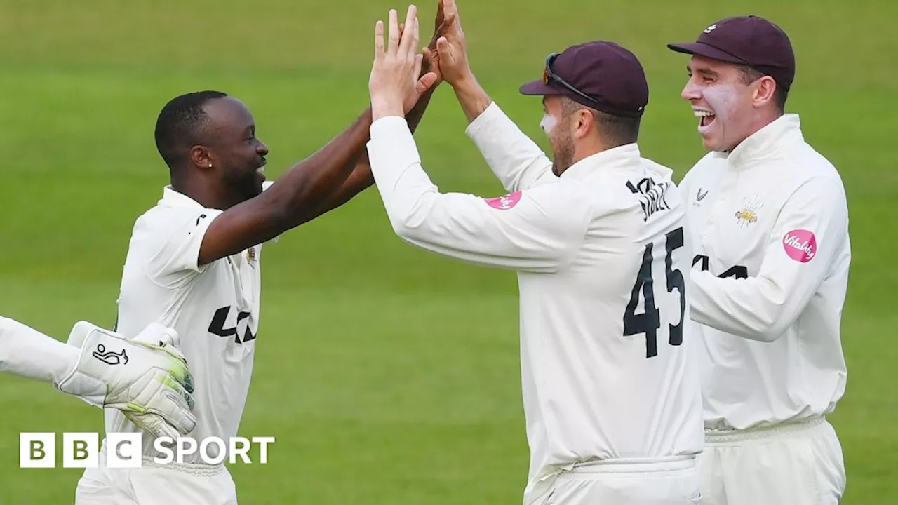 Surrey v Warwickshire: Kemar Roach bowls hosts to brink of victory