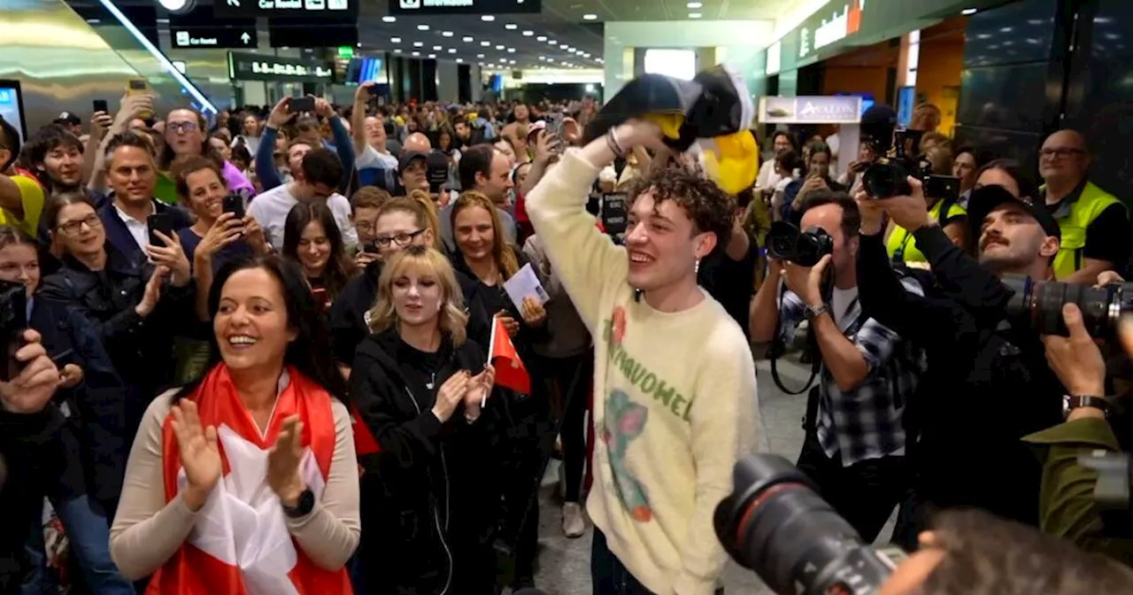 ESC-Sieger Nemo ist zurück in der Schweiz – Riesenempfang am Flughafen