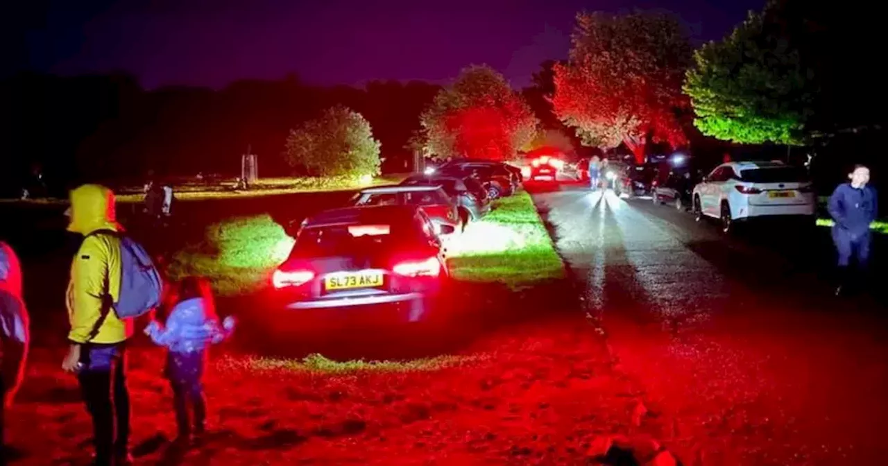 Cars cram Scots beauty spot as motorists seek glimpse of Northern Lights