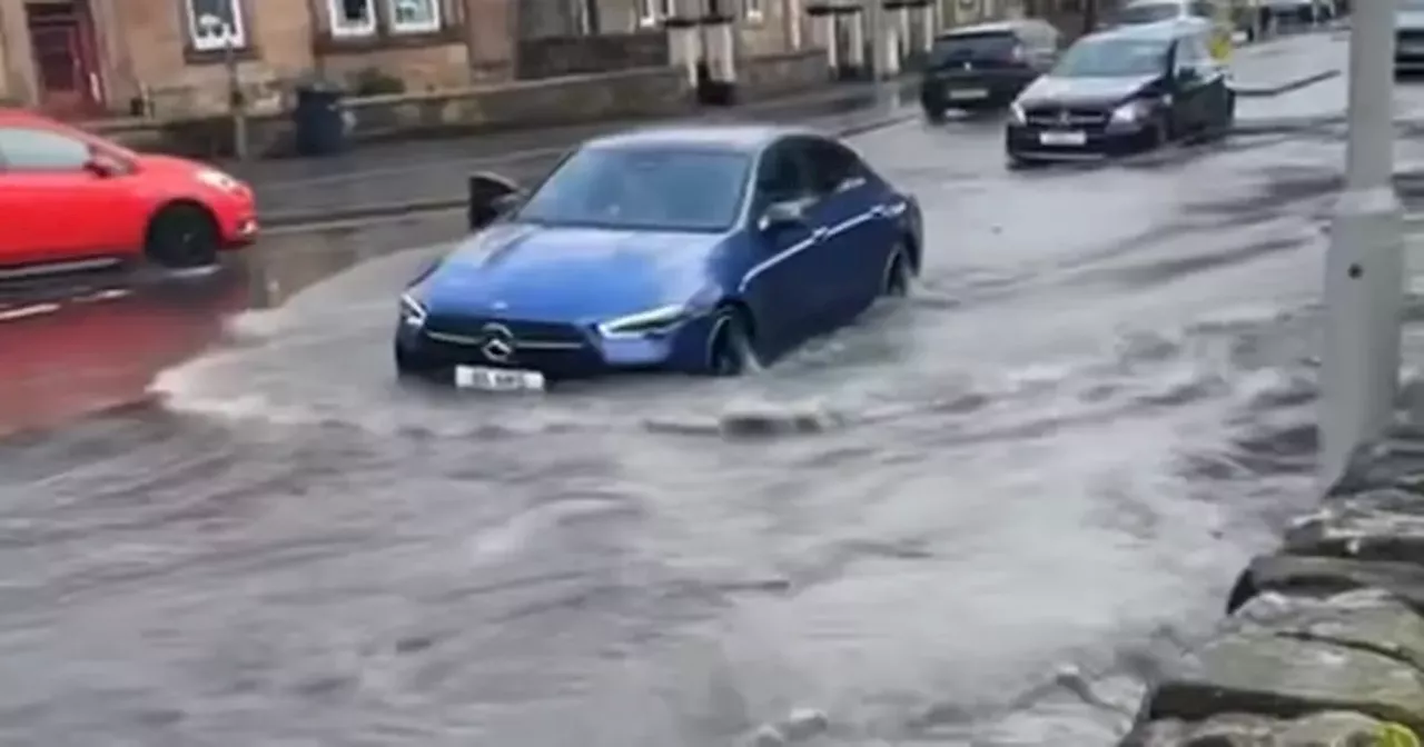 Flash floods wreak havoc in Scots town amid yellow weather warnings