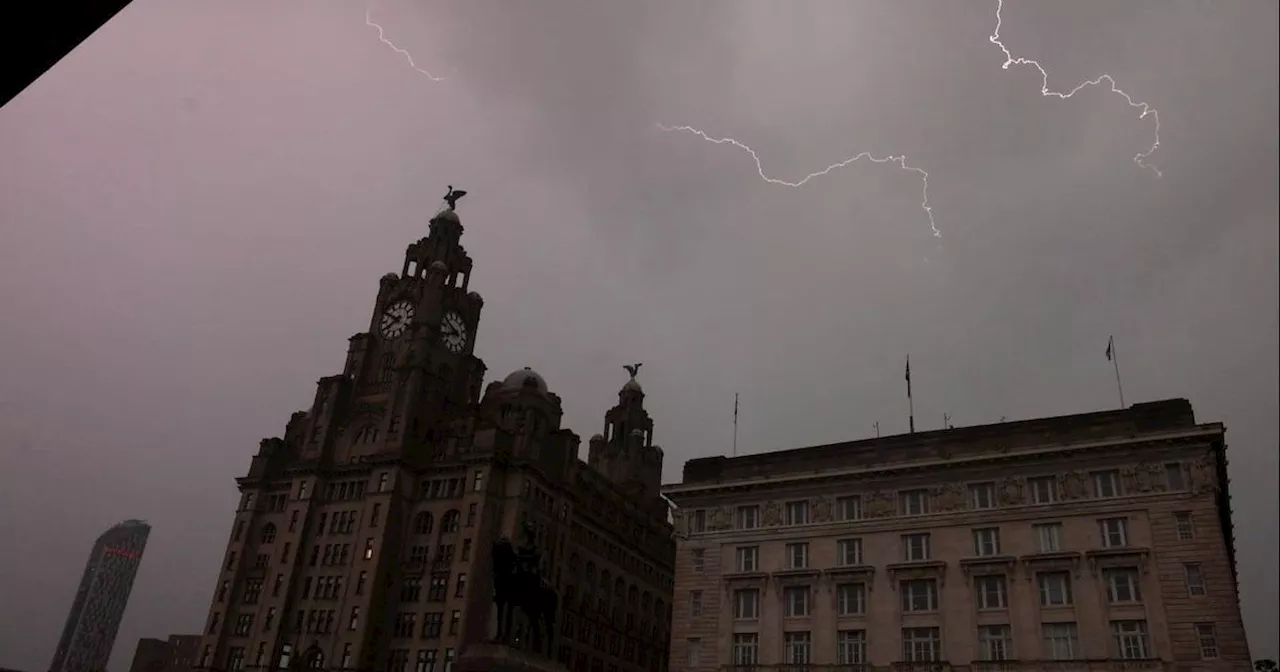 Flooding warning issued as thunder and heavy rain hits Merseyside