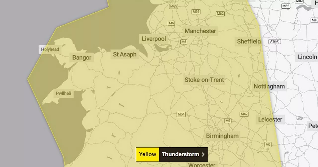 Met Office issues 10-hour thunderstorm warning for Merseyside