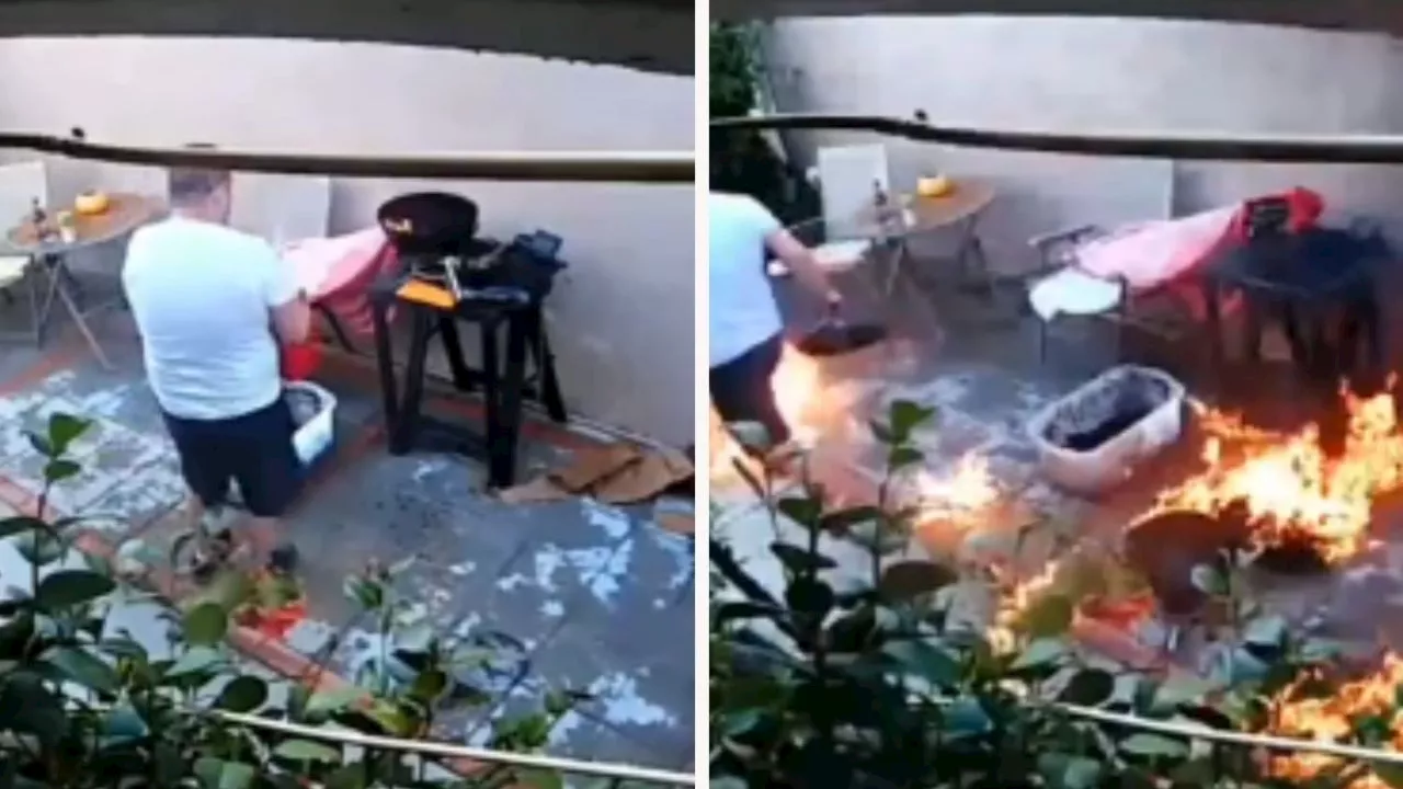 VIDEO: carnita asada termina con un voraz incendio y gente con mucha hambre