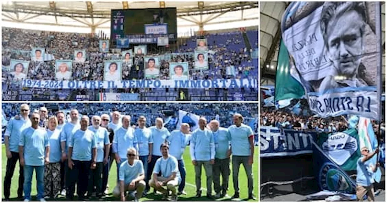 Lazio, festa all'Olimpico per gli eroi dello scudetto 1974