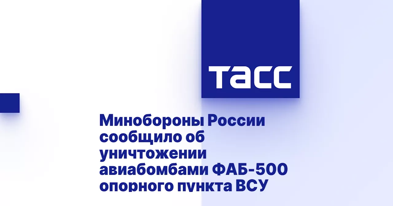 Минобороны России сообщило об уничтожении авиабомбами ФАБ-500 опорного пункта ВСУ