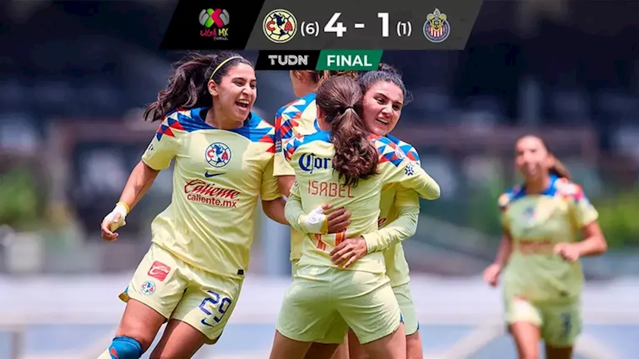 América se da un festín ante Chivas y está en Semifinales de la Liga MX Femenil