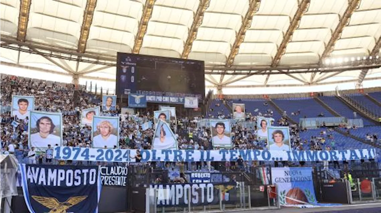 Lazio, 50 anni dall'impresa della banda Maestrelli: la suggestiva coreografia dell'Olimpico