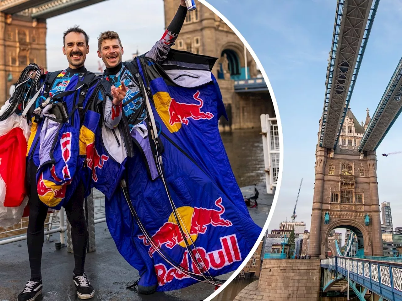 Vorarlberger Skydiver fliegt durch Londoner Tower Bridge