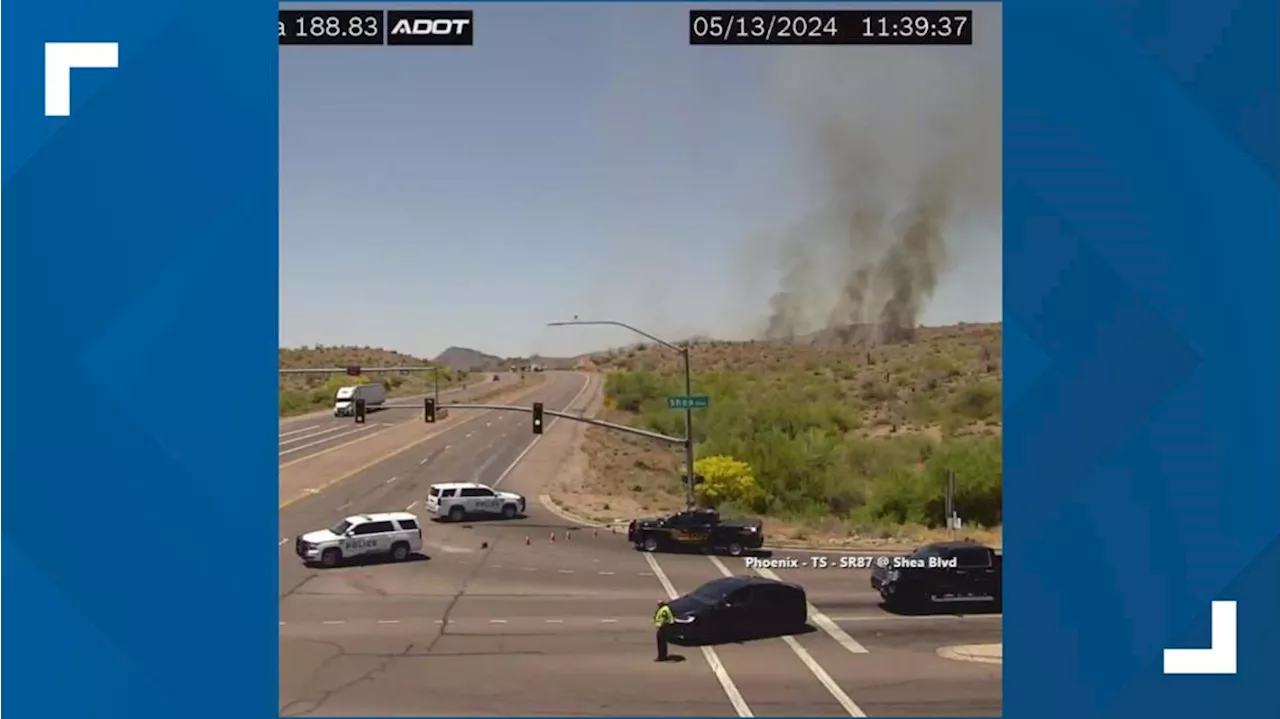 Brush fire shuts down SR 87 near Fountain Hills, nearby houses evacuated