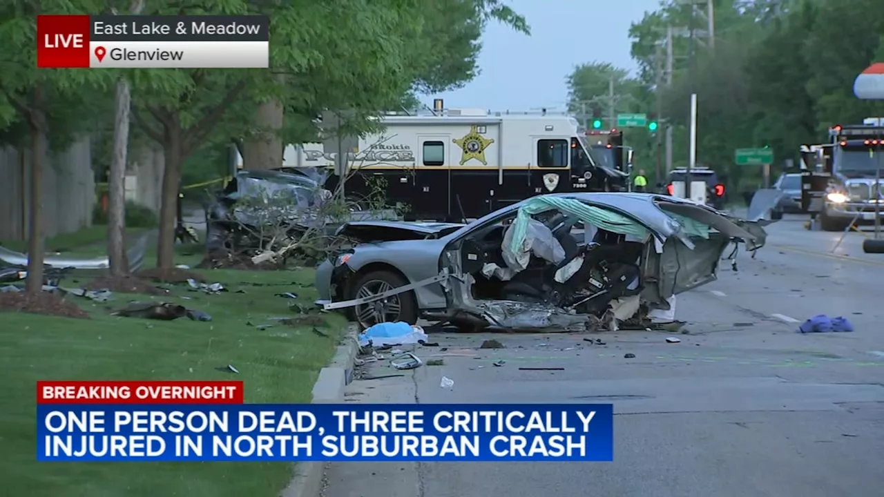 Speeding driver ends in deadly crash with 1 killed, 3 injured in Glenview, fire officials say