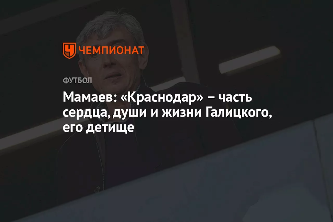 Мамаев: «Краснодар» ← часть сердца, души и жизни Галицкого, его детище