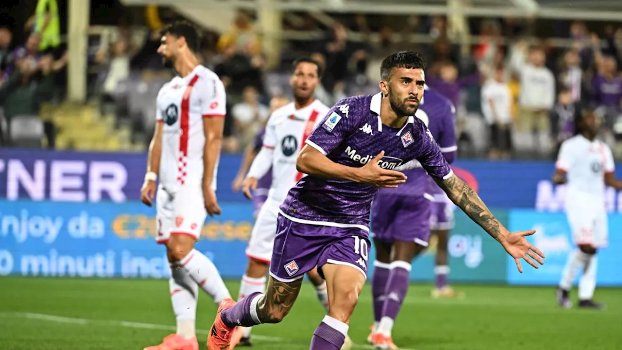 Fiorentina-Monza, risultato 2-1 gol di Djuric, Nico Gonzalez e Arthur