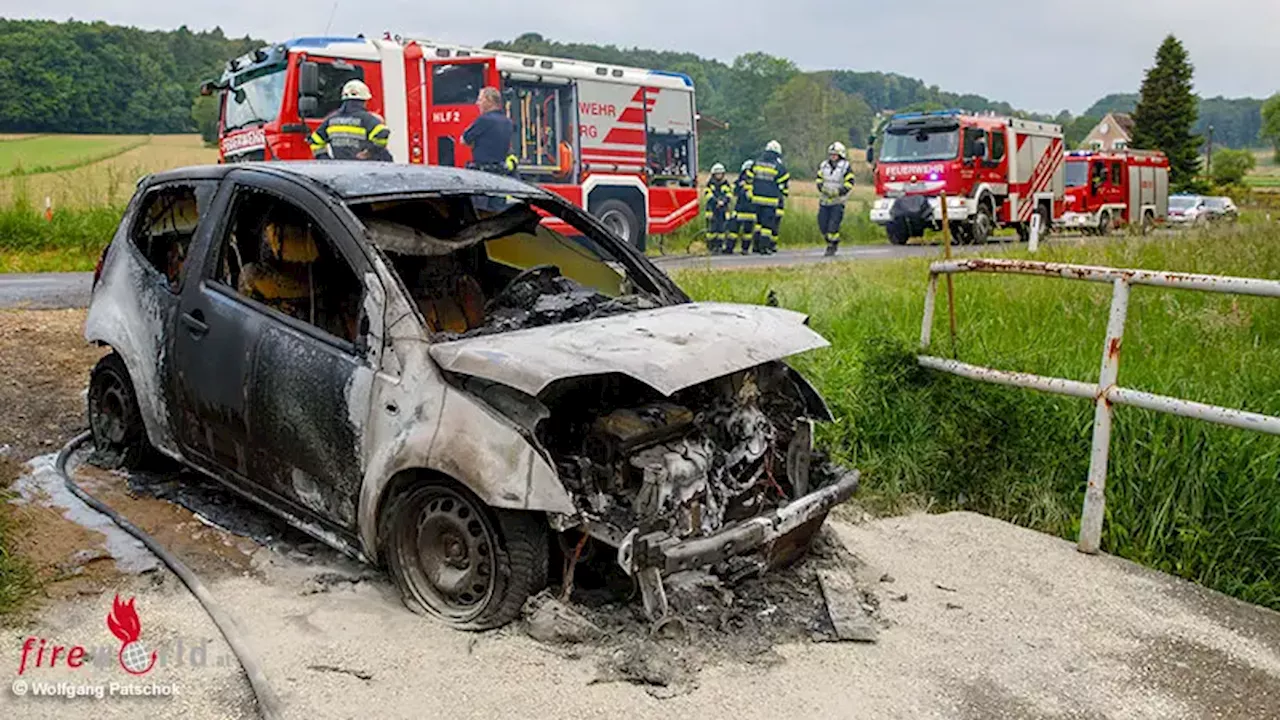 Stmk: Erst ein lauter Knall, dann ein brennender Citroen C2 in Jagerberg