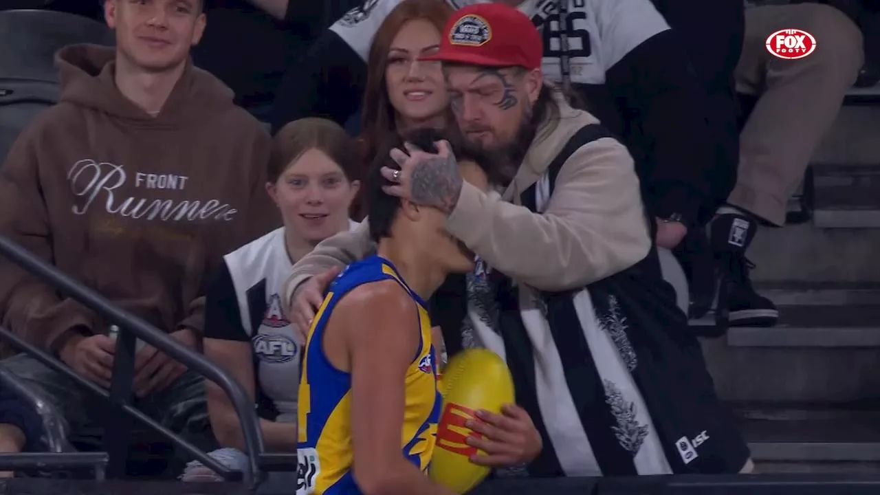 AFL launches investigation after Pies fan’s bizarre mid-game act touching Eagles player