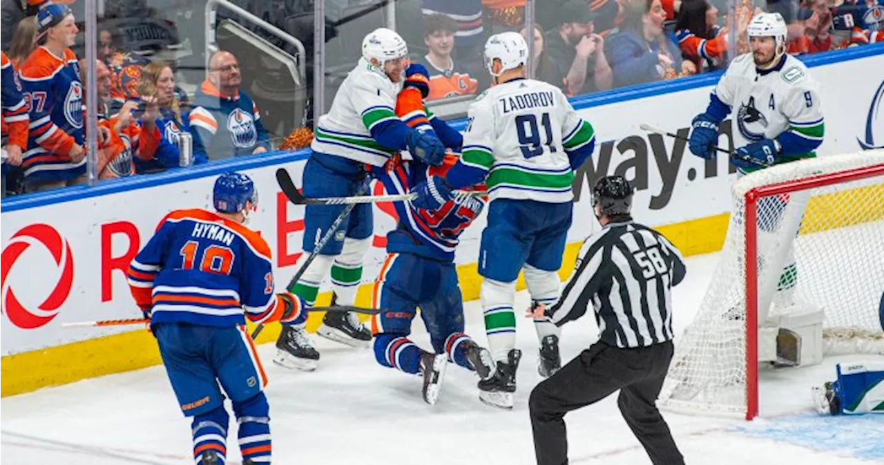 Canucks defenceman Nikita Zadorov fined for crosschecking Oilers Connor McDavid