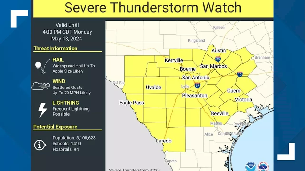 Severe Thunderstorm Watch issued for our area until 4 p.m.